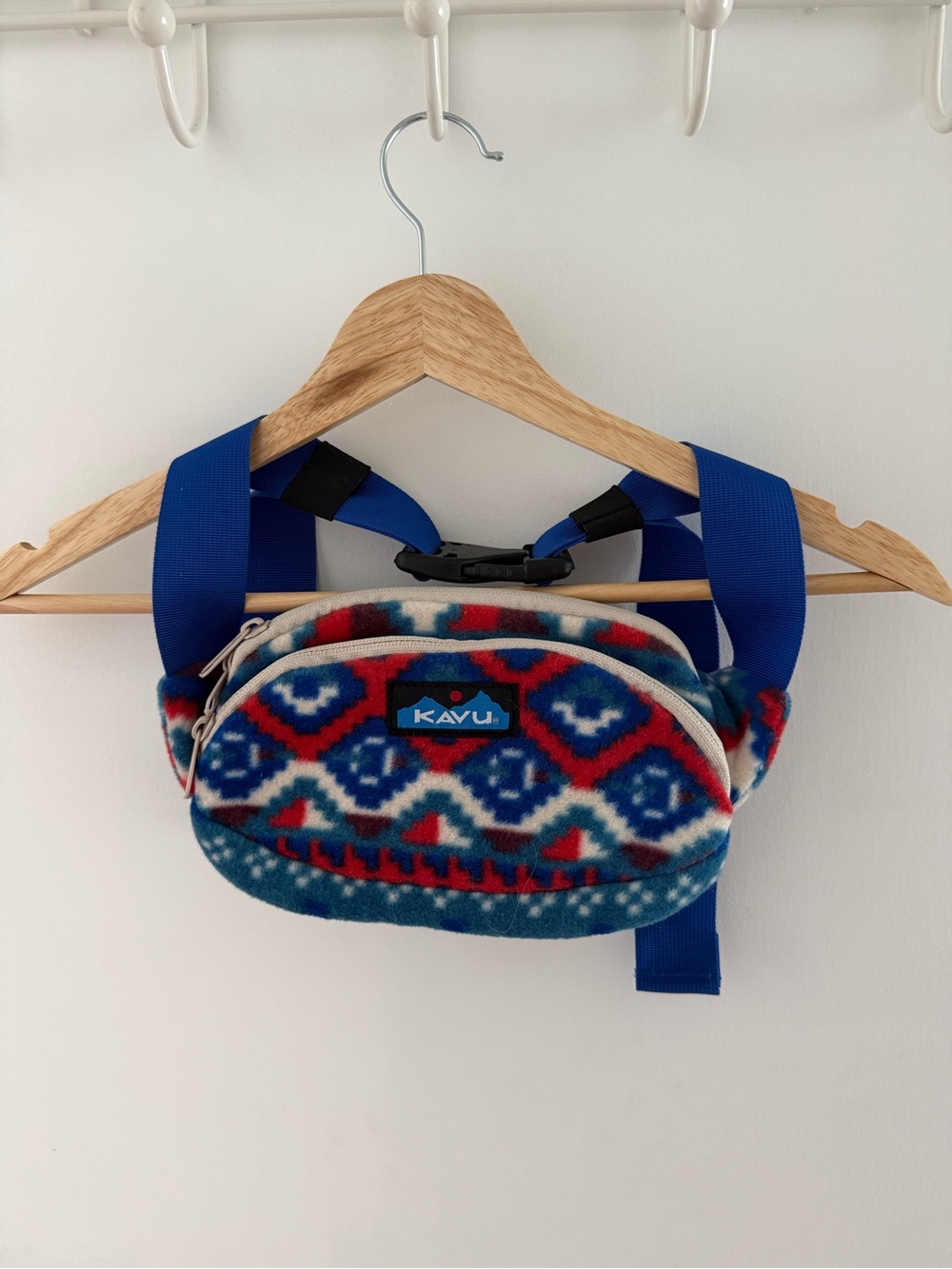 Kavu Blue Patterned Fleece Waist Pack